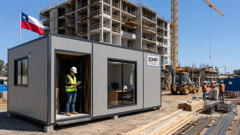 Construcción modular y revestimientos metálicos para oficinas de obra - EMP